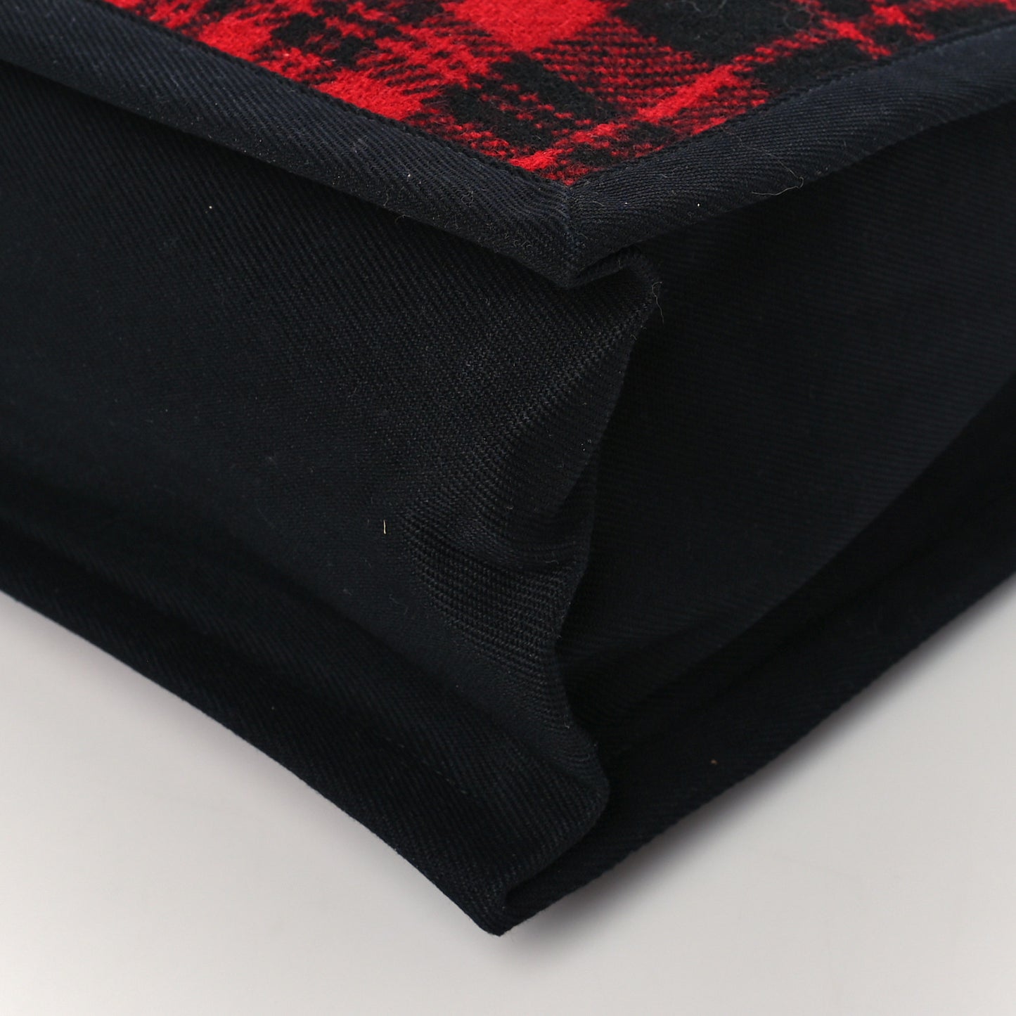 Wool Tartan Rive Gauche Noe Tote Red Black