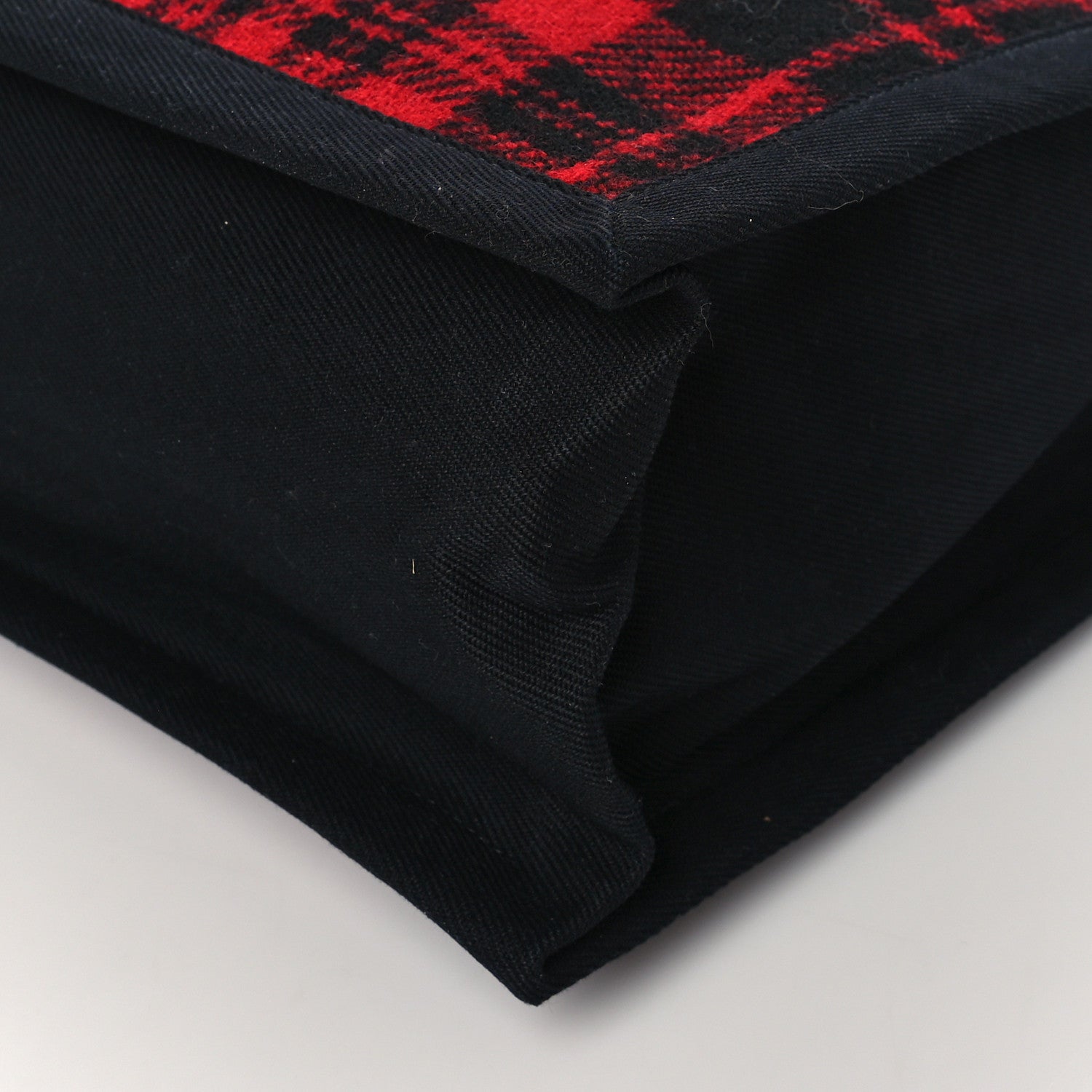 Saint Laurent Wool Tartan Rive Gauche Noe Tote Red Black 9 of 9