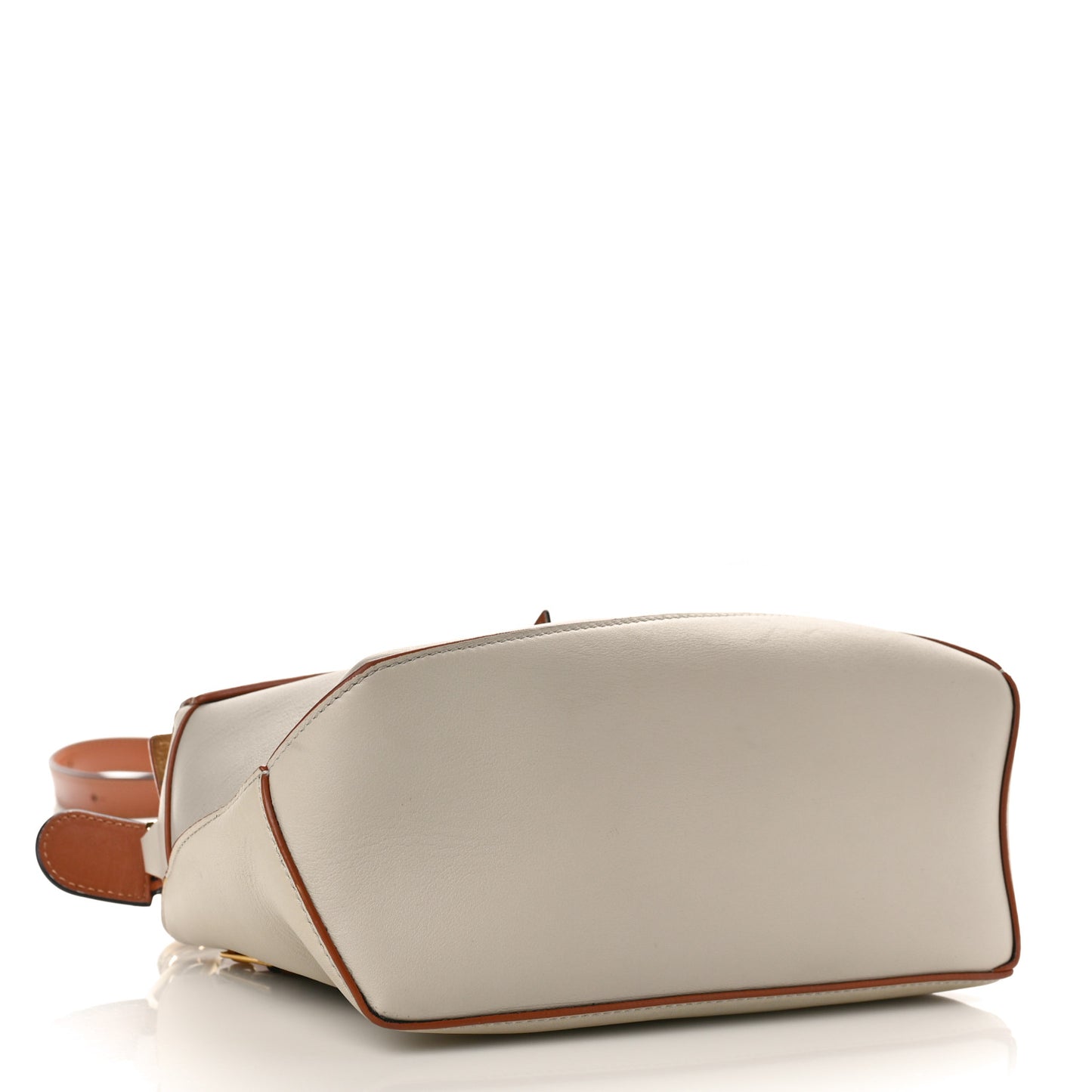 Calfskin Small Puzzle Edge Bag Ghost Soft White