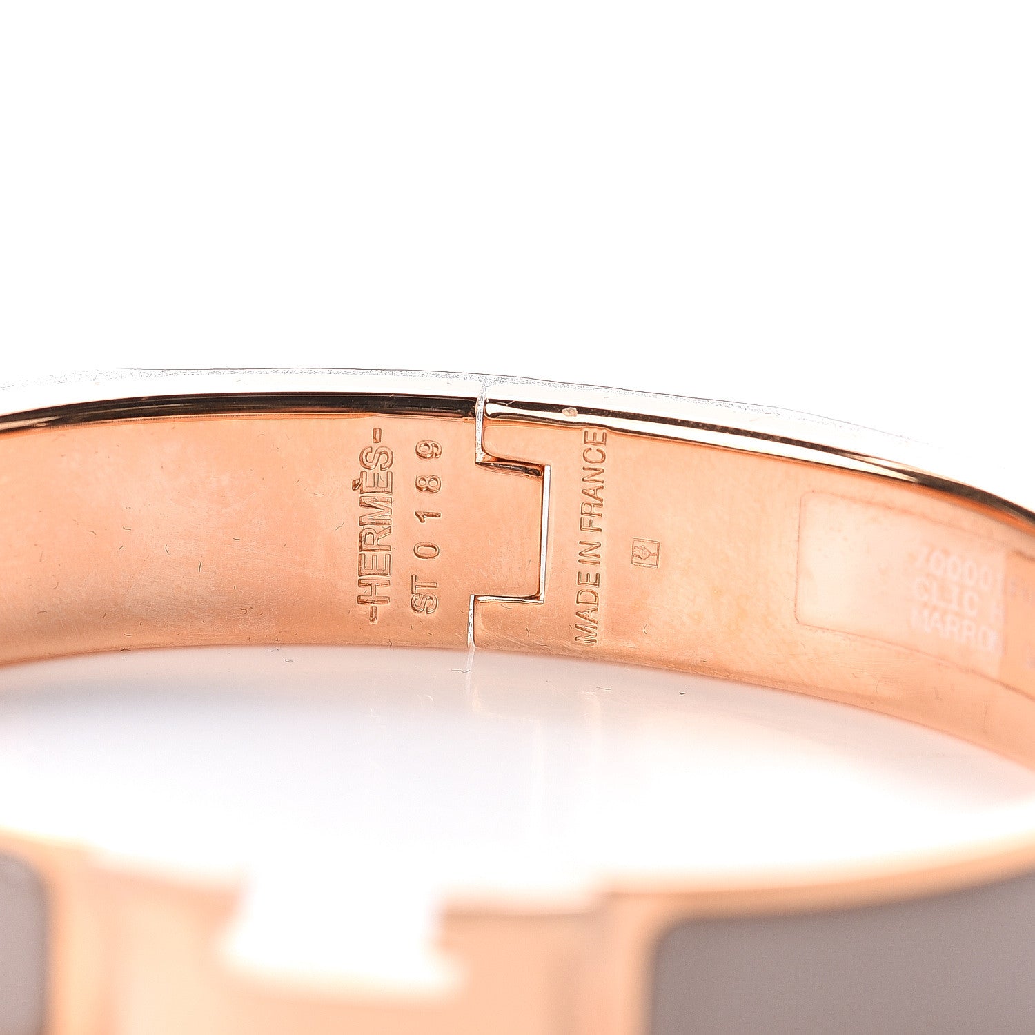 Hermes Enamel Narrow Clic Clac H Bracelet GM Marron Glace 3 of 3