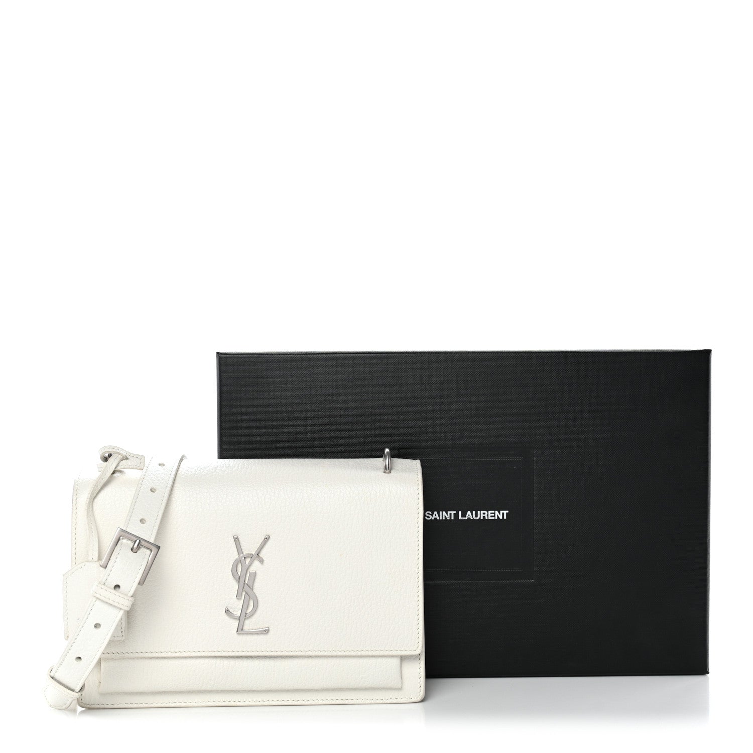 Saint Laurent Grained Calfskin Medium Monogram Sunset Satchel