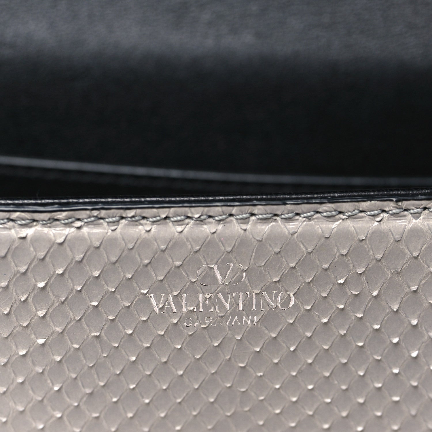 Valentino Garavani Snakeskin Crystal Vlogo Small Loco Shoulder Bag