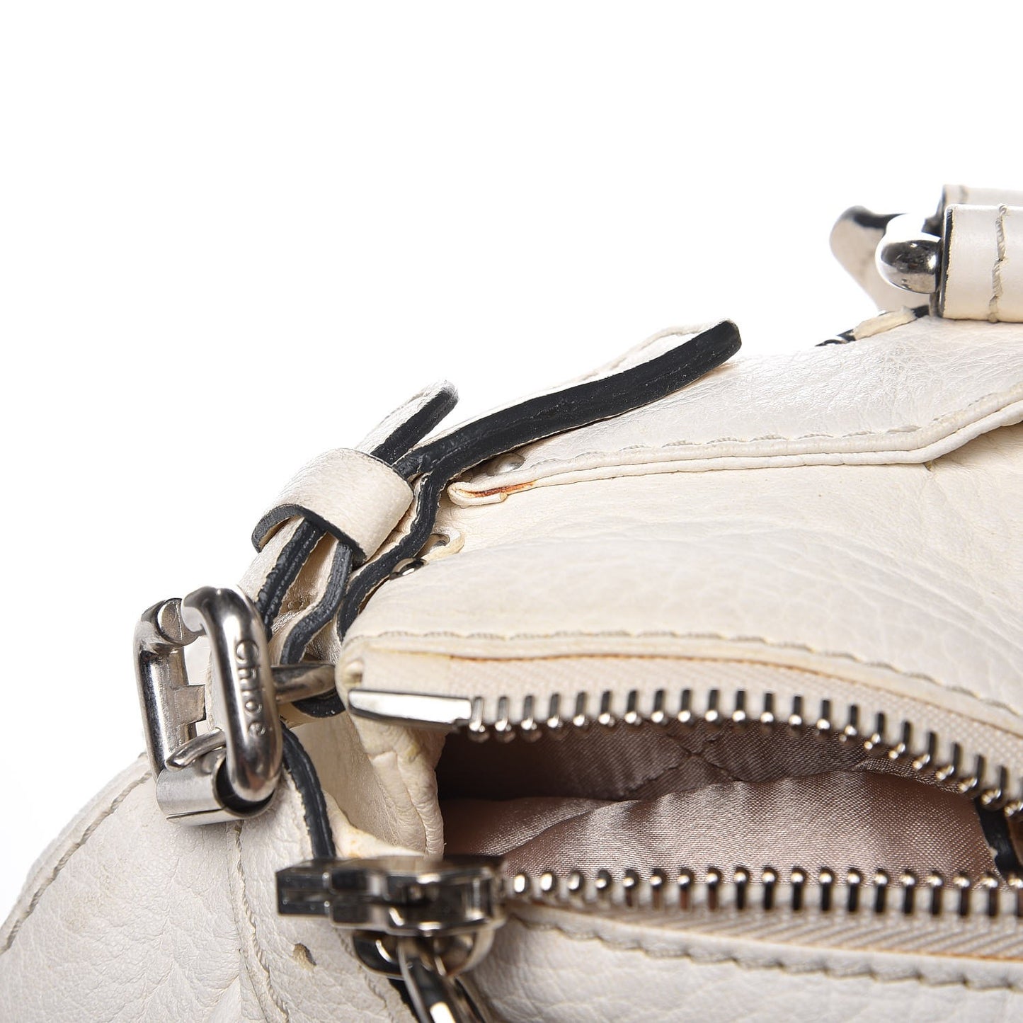 Calfskin Medium Paddington Satchel White