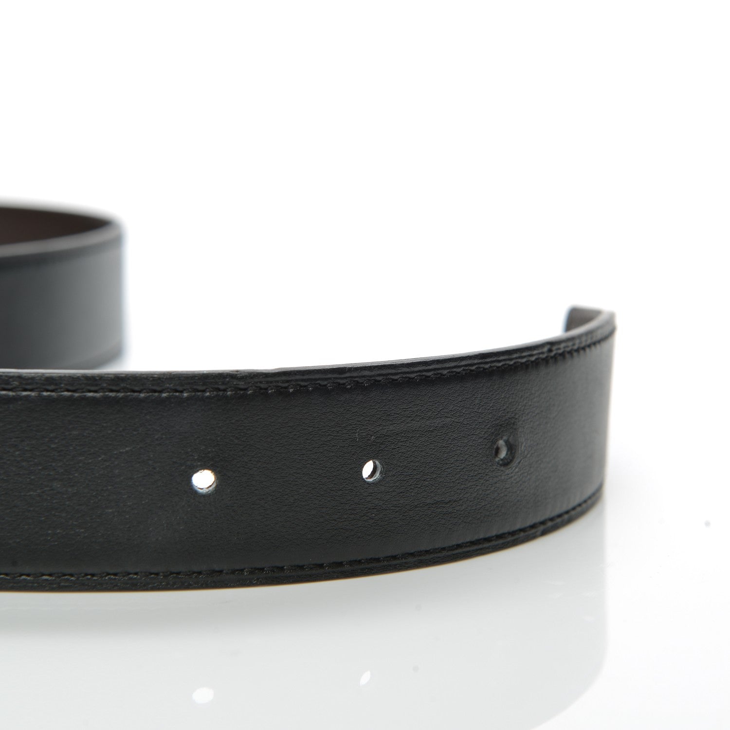 Hermes Swift Epsom 32mm H Belt 80 Black Chocolate 6 of 8