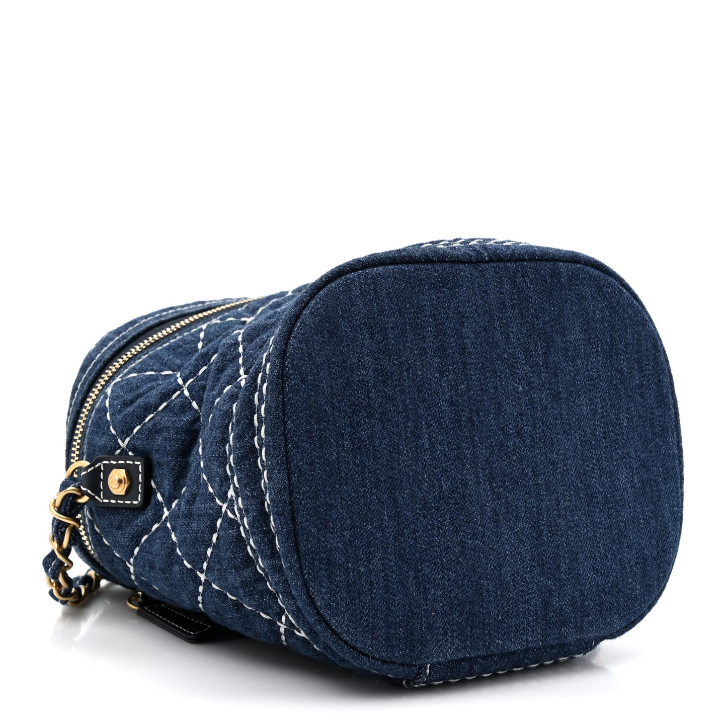 Denim Quilted Denim Trip Vanity Cosmetic Case Blue