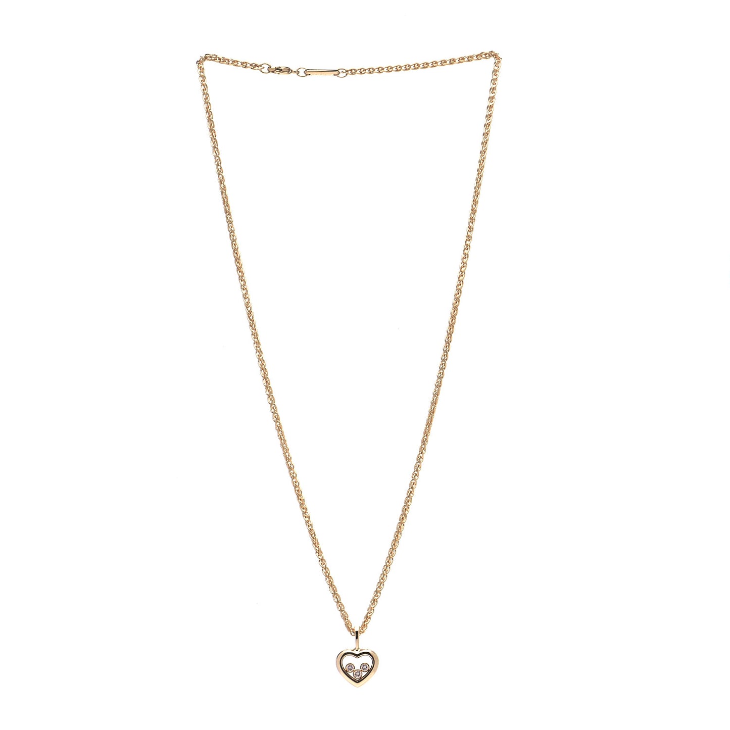 18K Yellow Gold Diamond Happy Diamonds Icons Heart Pendant Necklace