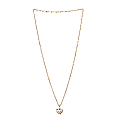Chopard 18K Yellow Gold Diamond Happy Diamonds Icons Heart Pendant Necklace 2 of 6