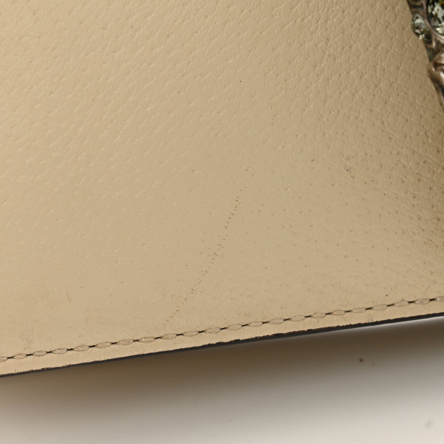 Textured Calfskin Crystal Small Dionysus Shoulder Bag Mystic White