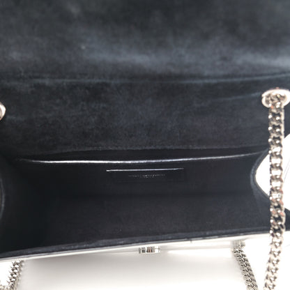 Saint Laurent Vinyl Mirror Small Classic Monogram Kate Satchel Argento 4 of 6