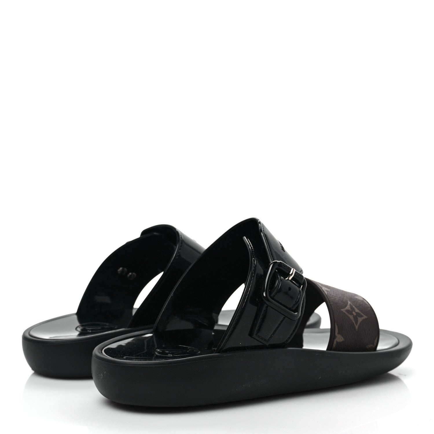 Louis Vuitton Monogram Sunbath Flat Mule Sandals 37 Black 4 of 7