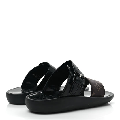Louis Vuitton Monogram Sunbath Flat Mule Sandals 37 Black 4 of 7