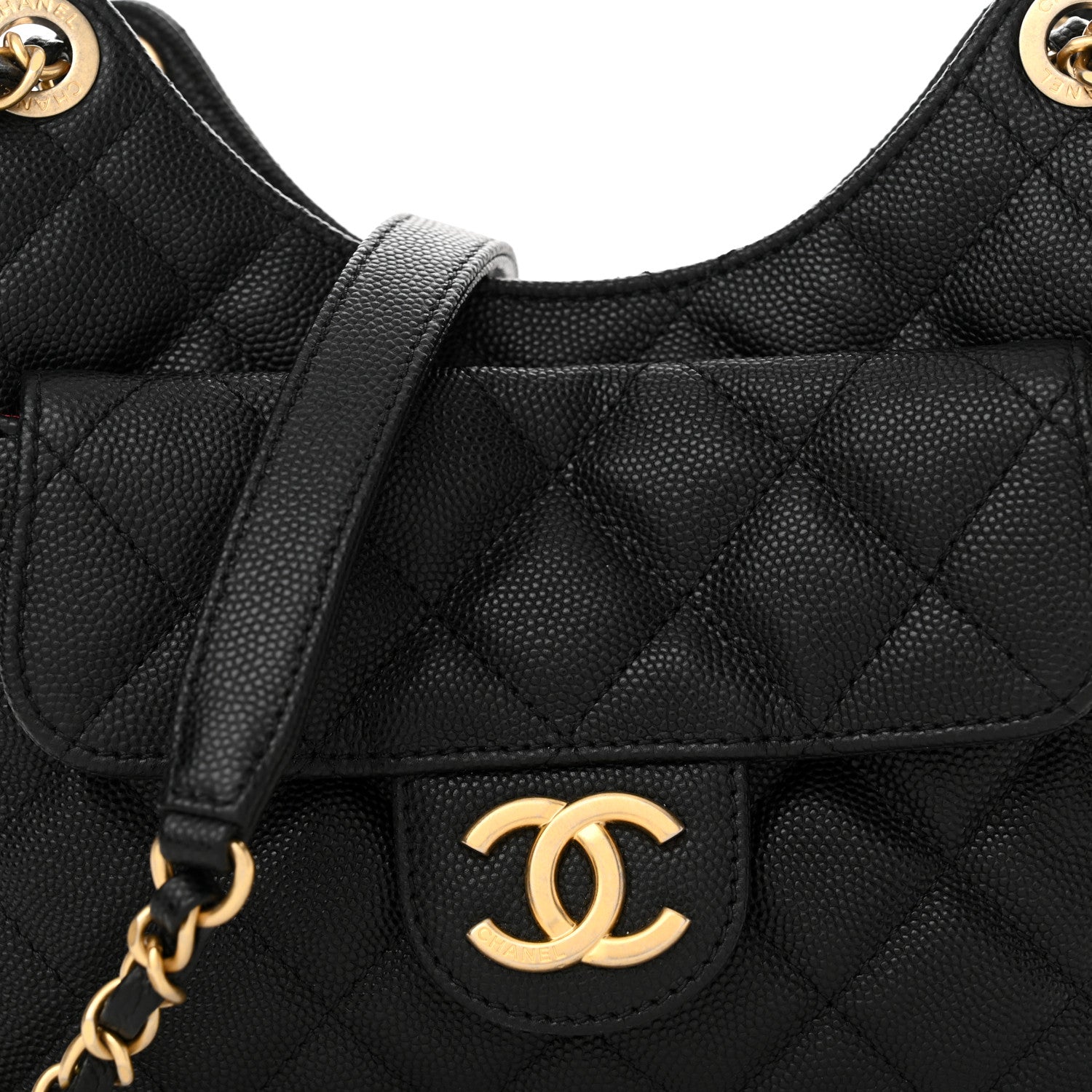 Chanel Caviar Quilted Small Wavy CC Hobo Black 8 of 11