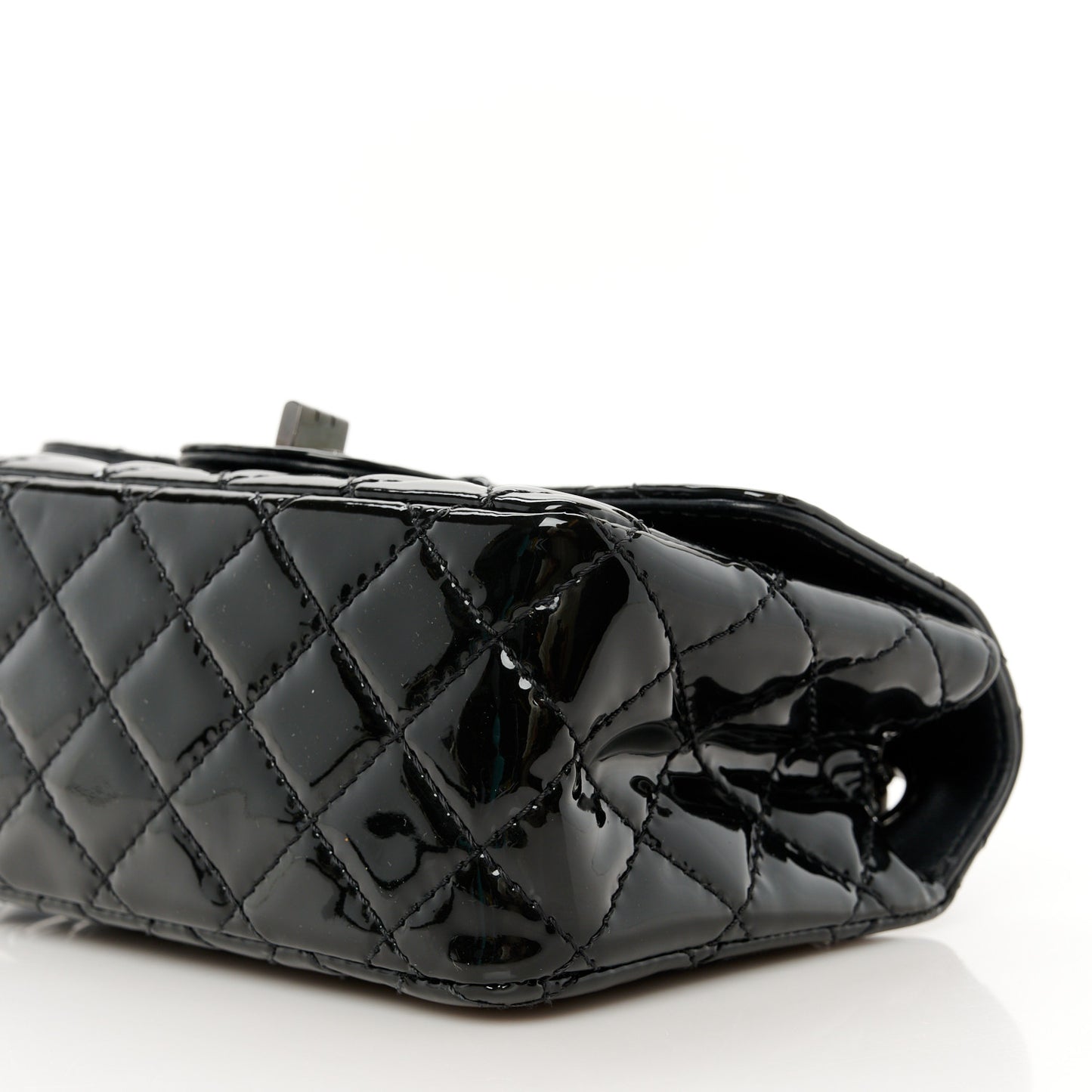 Patent Calfskin Quilted 2.55 Reissue Mini Flap So Black