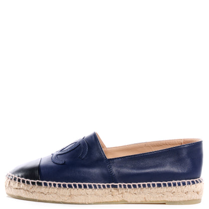 Chanel Lambskin Espadrilles Navy Black 37 1 of 6