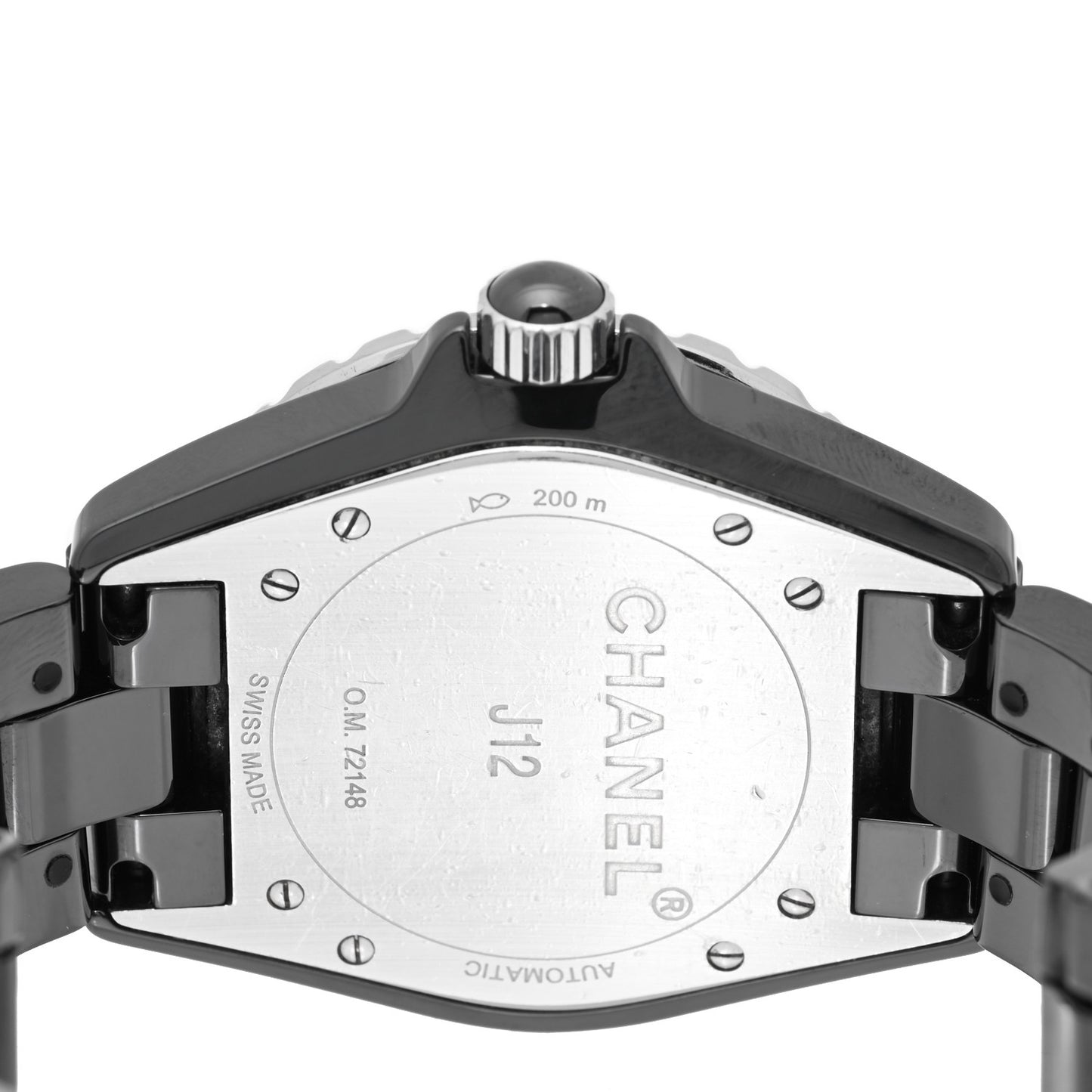 Stainless Steel Ceramic Diamond 38mm J12 Automatic Watch Black