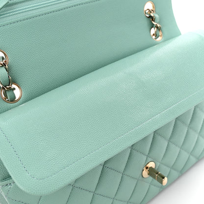 Chanel Caviar Quilted Medium Double Flap Light Blue 11 of 12