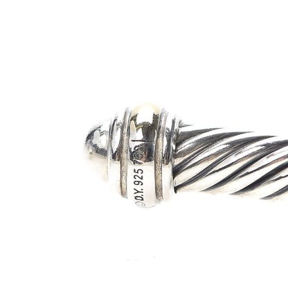 David Yurman Sterling Silver 18K Yellow Gold 4mm Cable Classics Bracelet 4 of 5