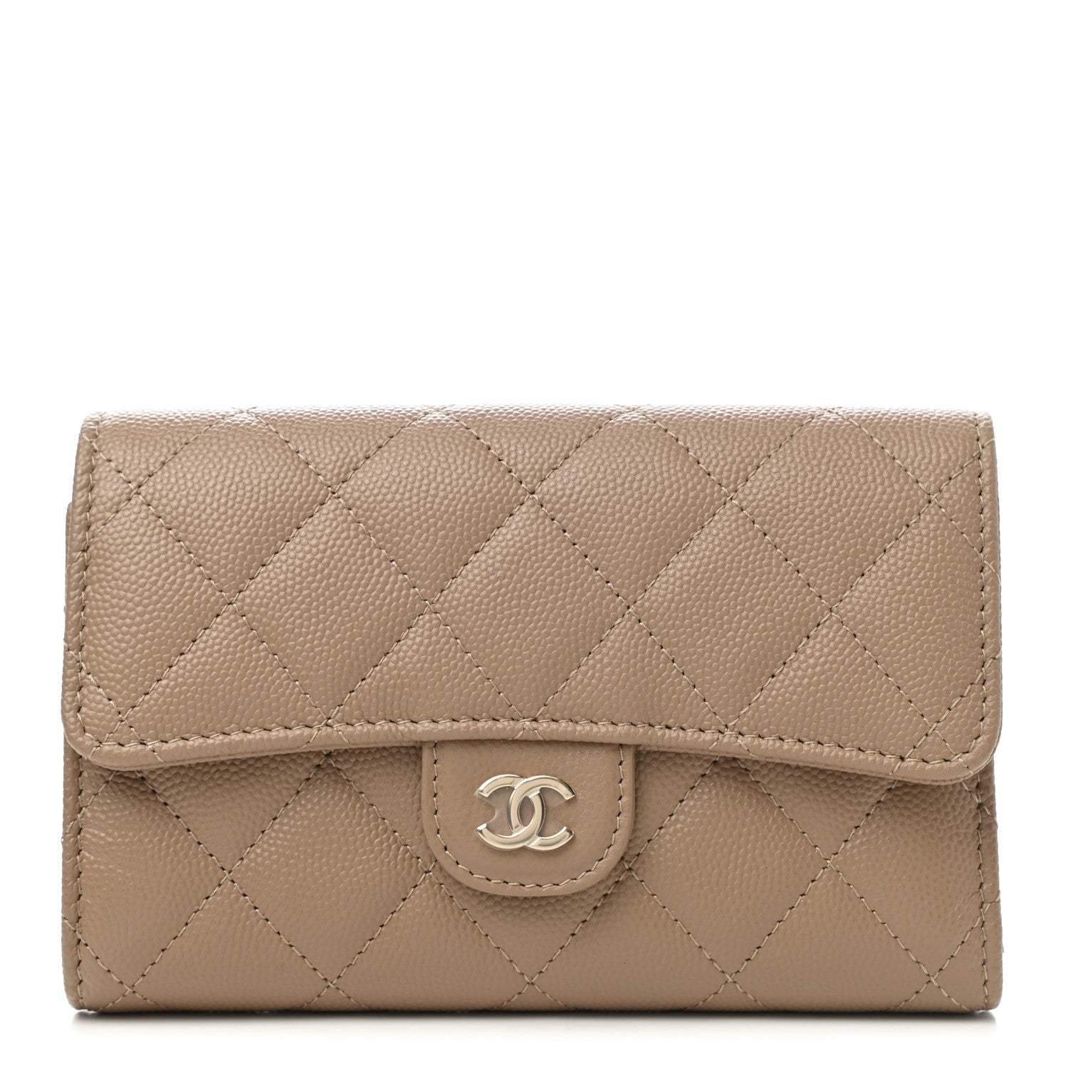 Chanel Caviar Quilted Medium Flap Wallet Beige 1 of 9