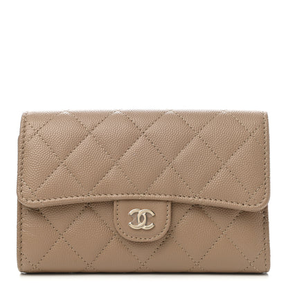 Chanel Caviar Quilted Medium Flap Wallet Beige 1 of 9