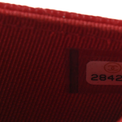 Chanel Caviar Quilted Flap Card Holder Wallet Red 7 of 10