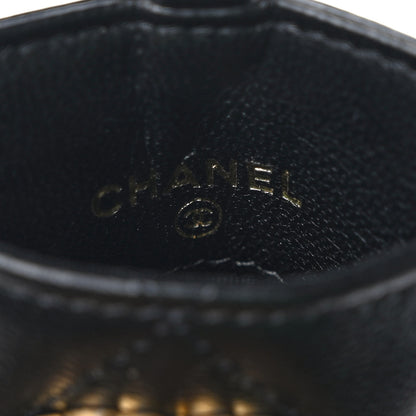 Chanel Shiny Goatskin Quilted Chanel 19 Card Holder On Chain Black 6 of 7