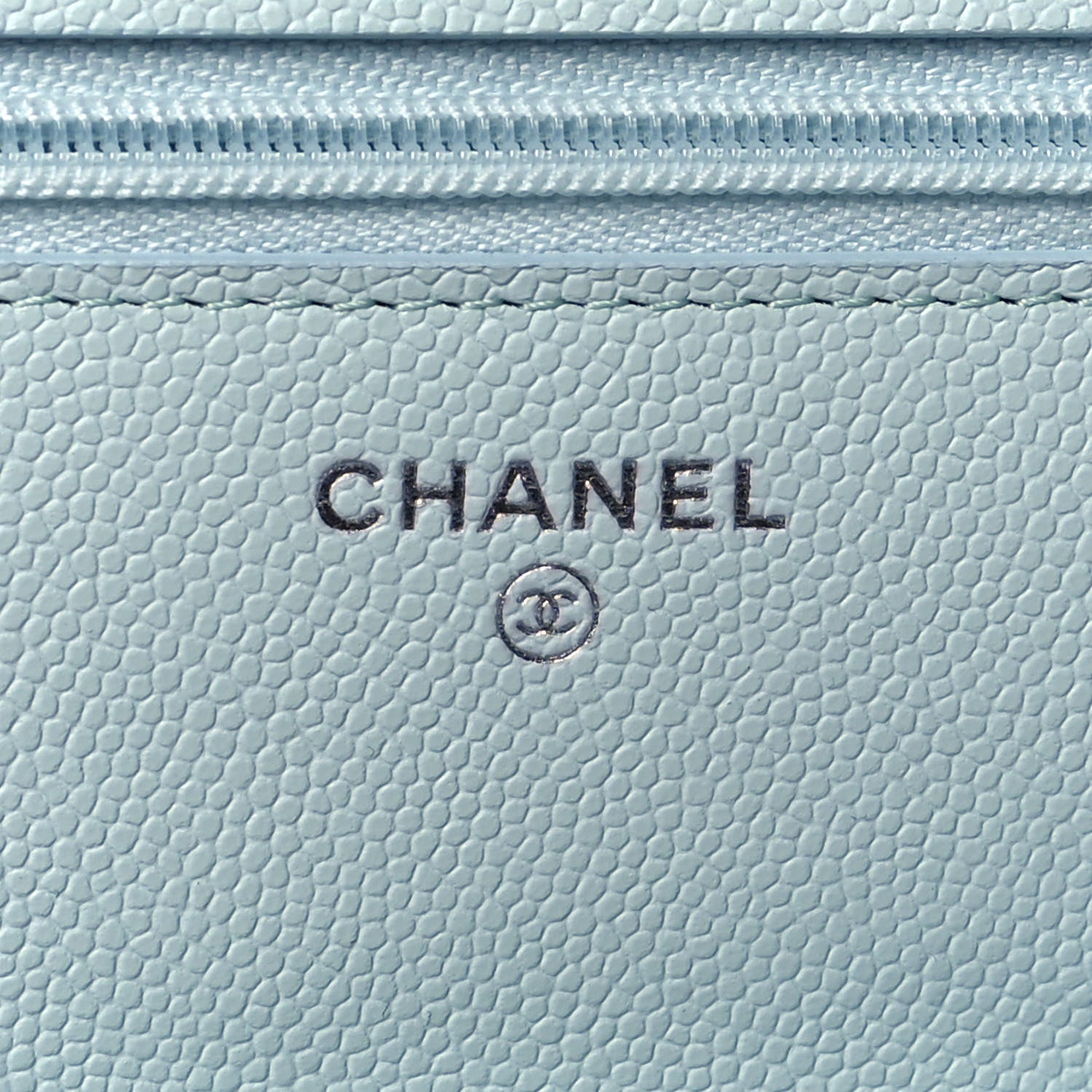Chanel Caviar Quilted Wallet On Chain WOC Light Blue 6 of 11