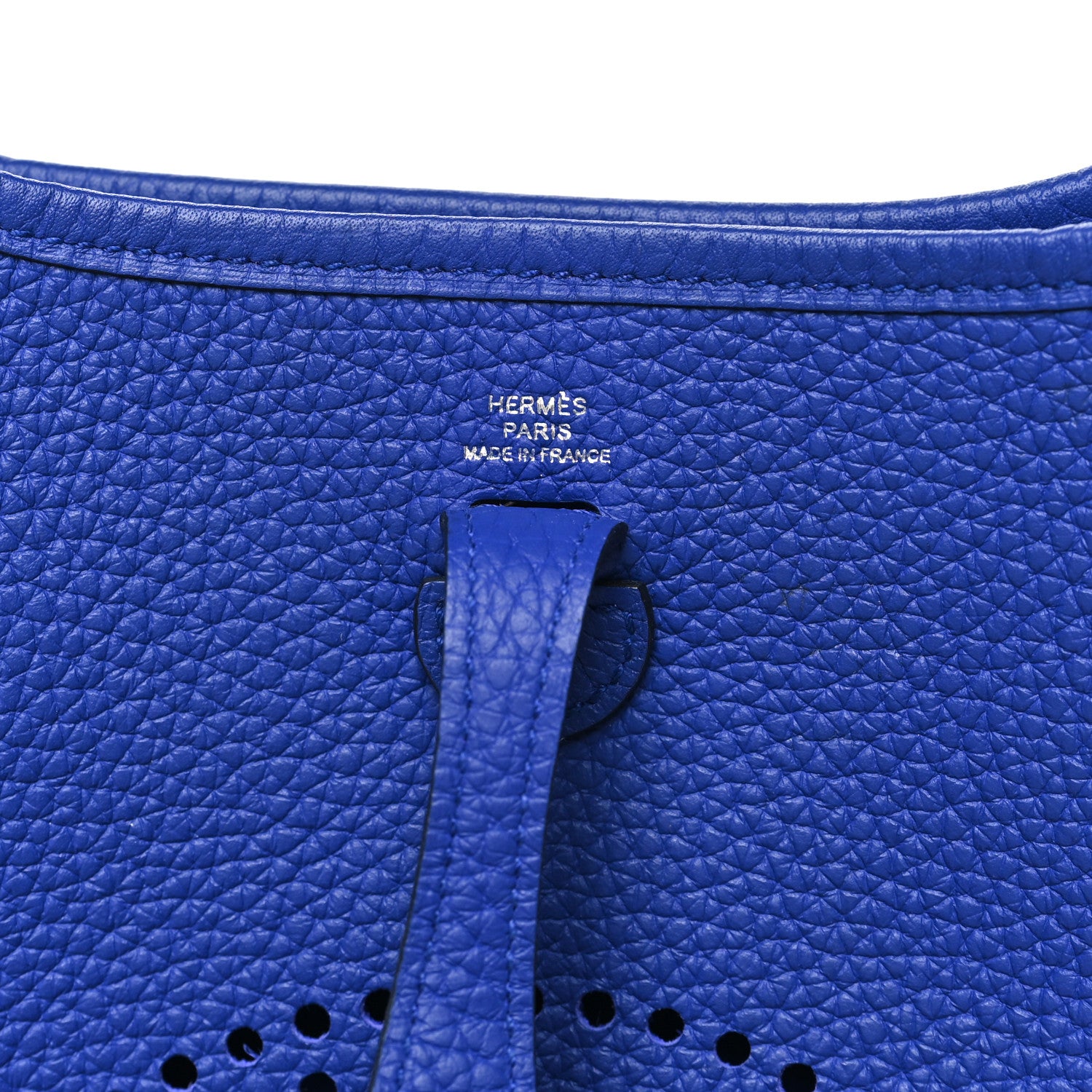 Hermes Taurillon Clemence Amazone Evelyne TPM Bleu Electrique Black 7 of 10