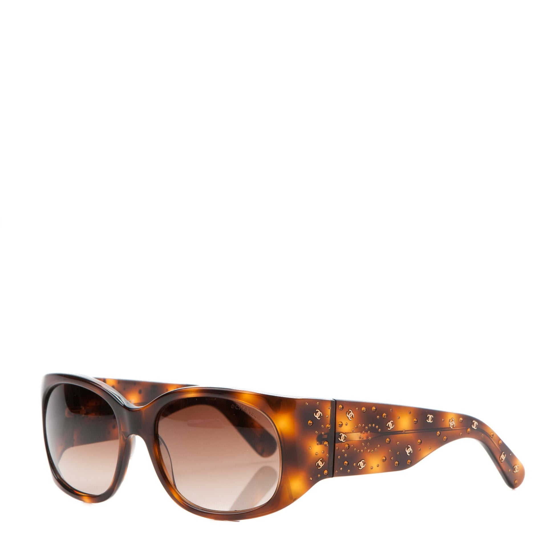 Chanel Swarovski Crystal CC Sunglasses 5134-B Tortoise 1 of 8