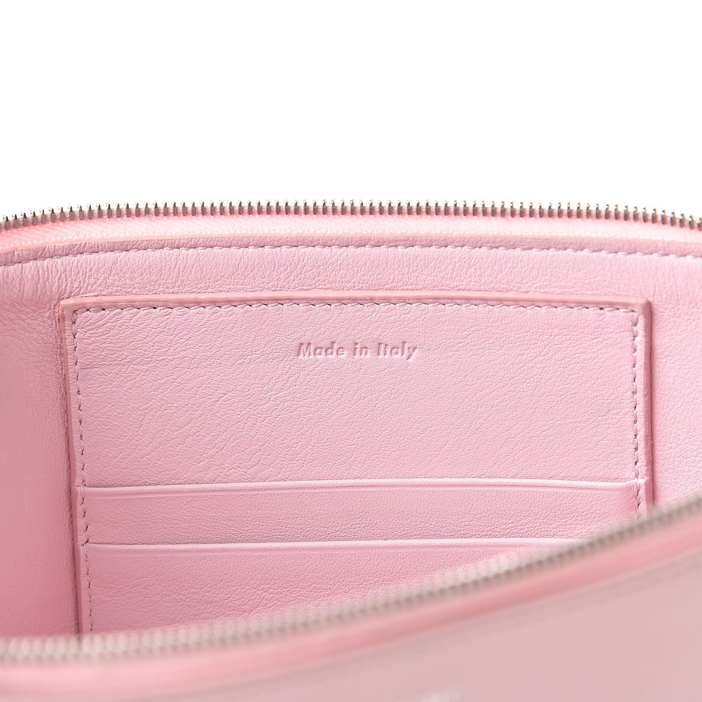 Lambskin Bi-Color Solo Clutch Pouch Pale Pink Espresso