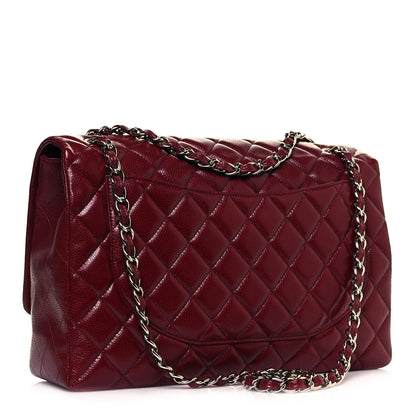 Chanel Caviar Quilted Maxi Single Flap Dark Red 2 of 15