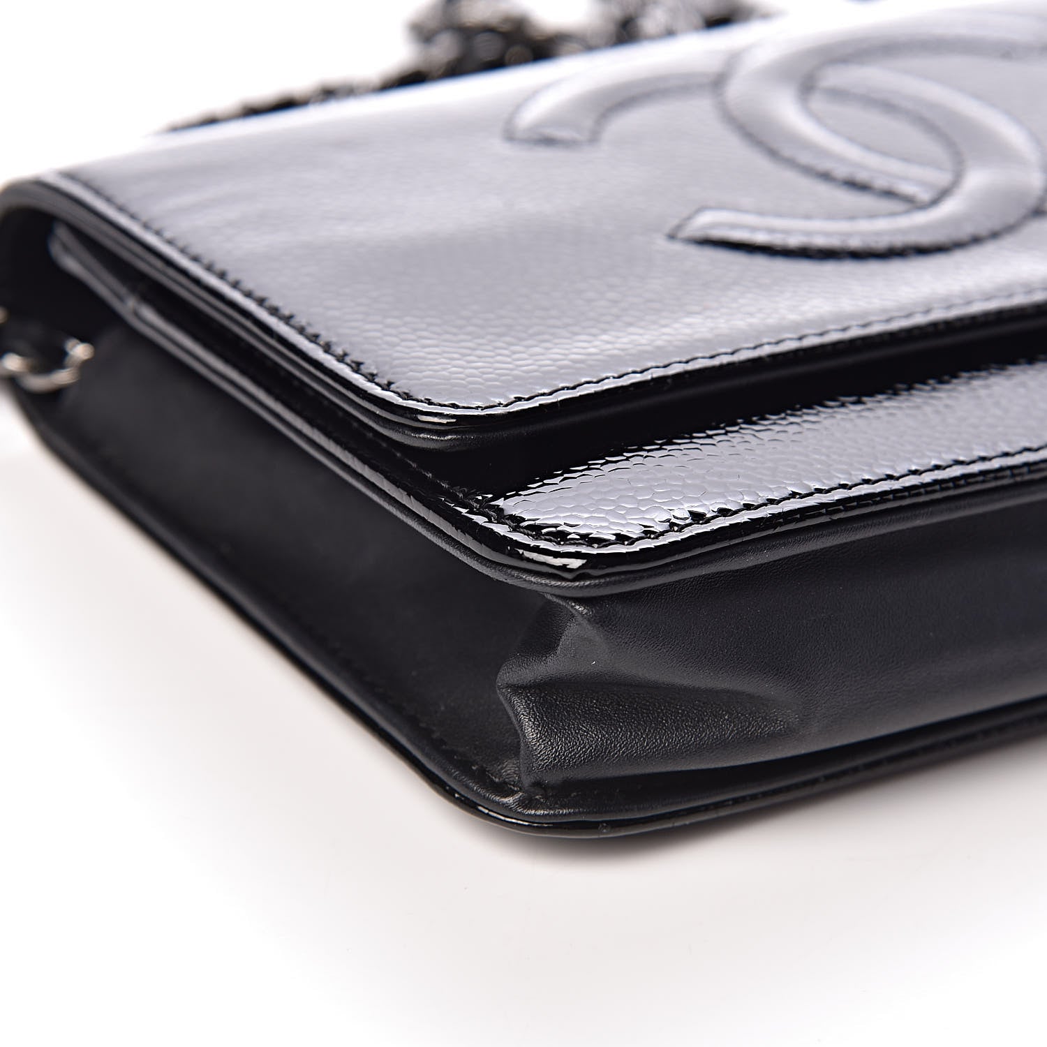 Chanel Patent Caviar Timeless CC Wallet on Chain WOC Black 11 of 13