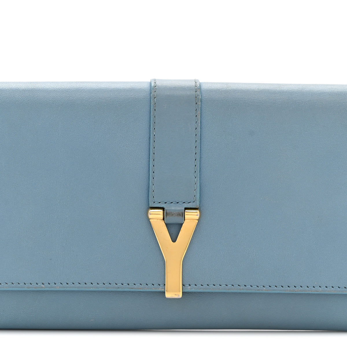 Saint Laurent Calfskin Classic Y Ligne Clutch Blue 8 of 11
