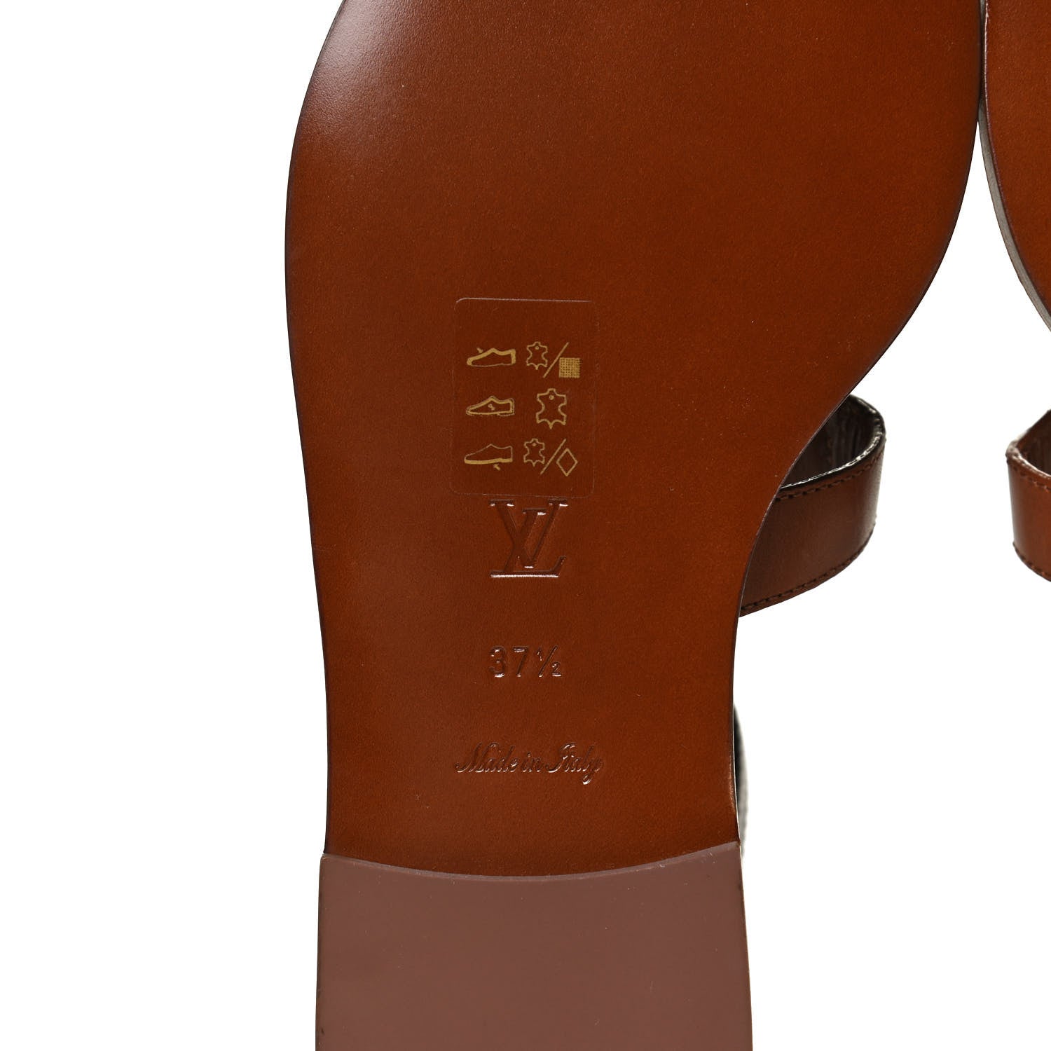 Louis Vuitton Calfskin Game On Playful Flat Sandals 37.5 Brown 8 of 10
