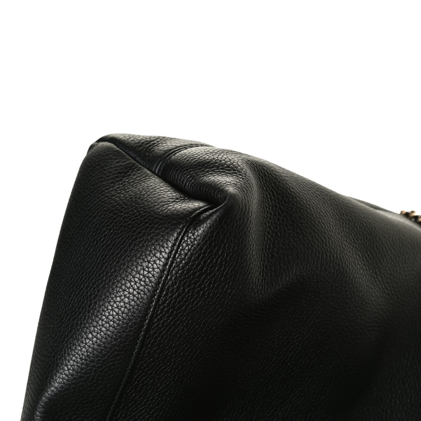 Pebbled Calfskin Medium Soho Chain Shoulder Bag Black