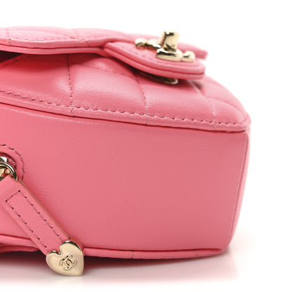 Chanel Lambskin Quilted CC In Love Heart Waist Belt Bag With Chain Pink 9 of 11