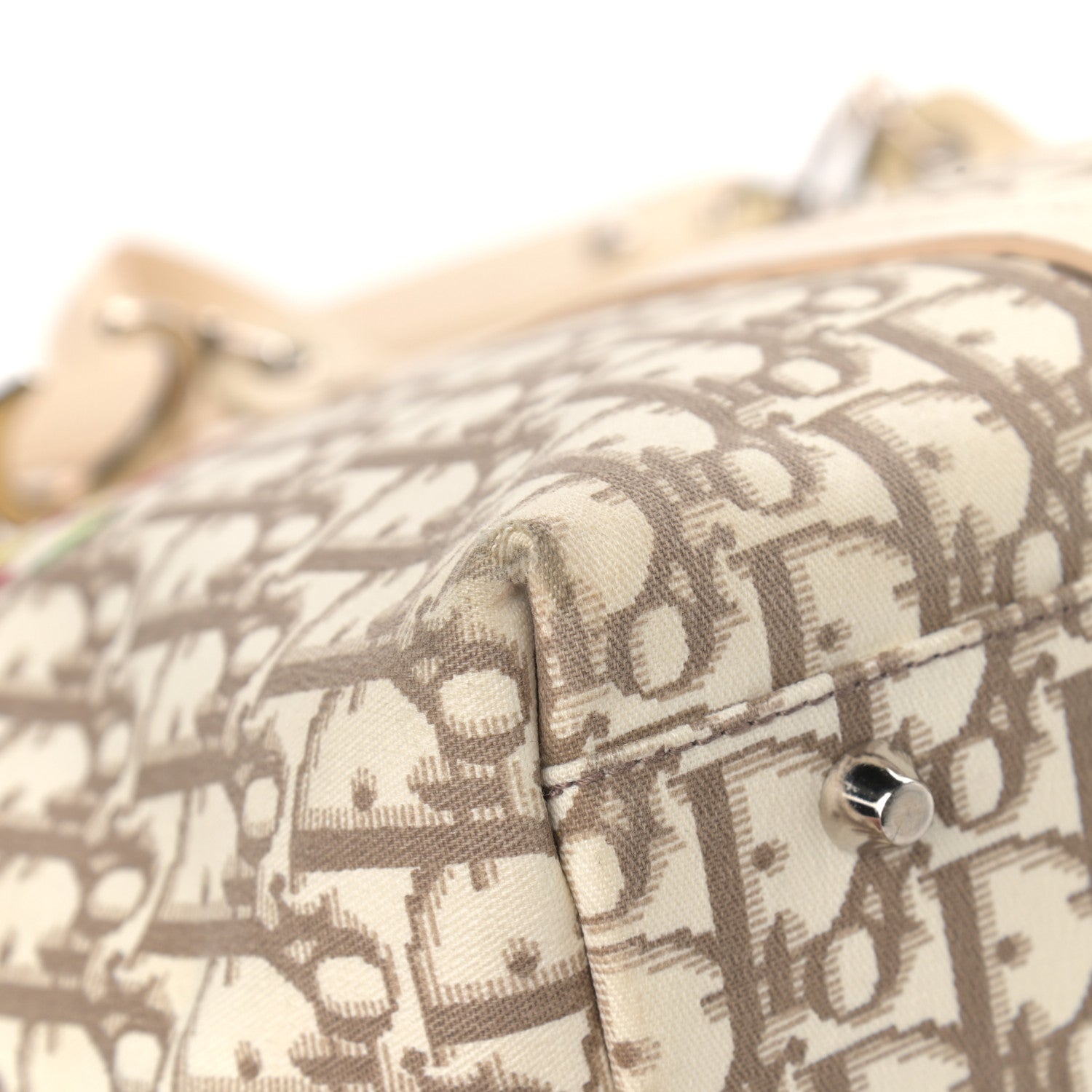 Christian Dior Monogram Vintage Flowers Dome Bag Beige 8 of 16