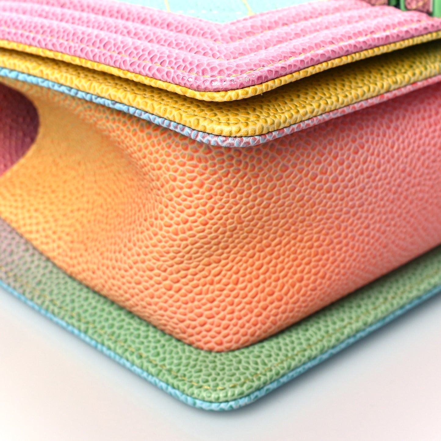 Caviar Quilted Small Cuba Rainbow Boy Flap Multicolor