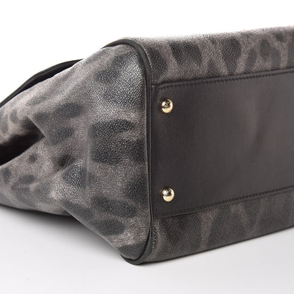 Dolce & Gabbana Dauphine Leopard Print Large Miss Sicily Satchel Black 10 of 13