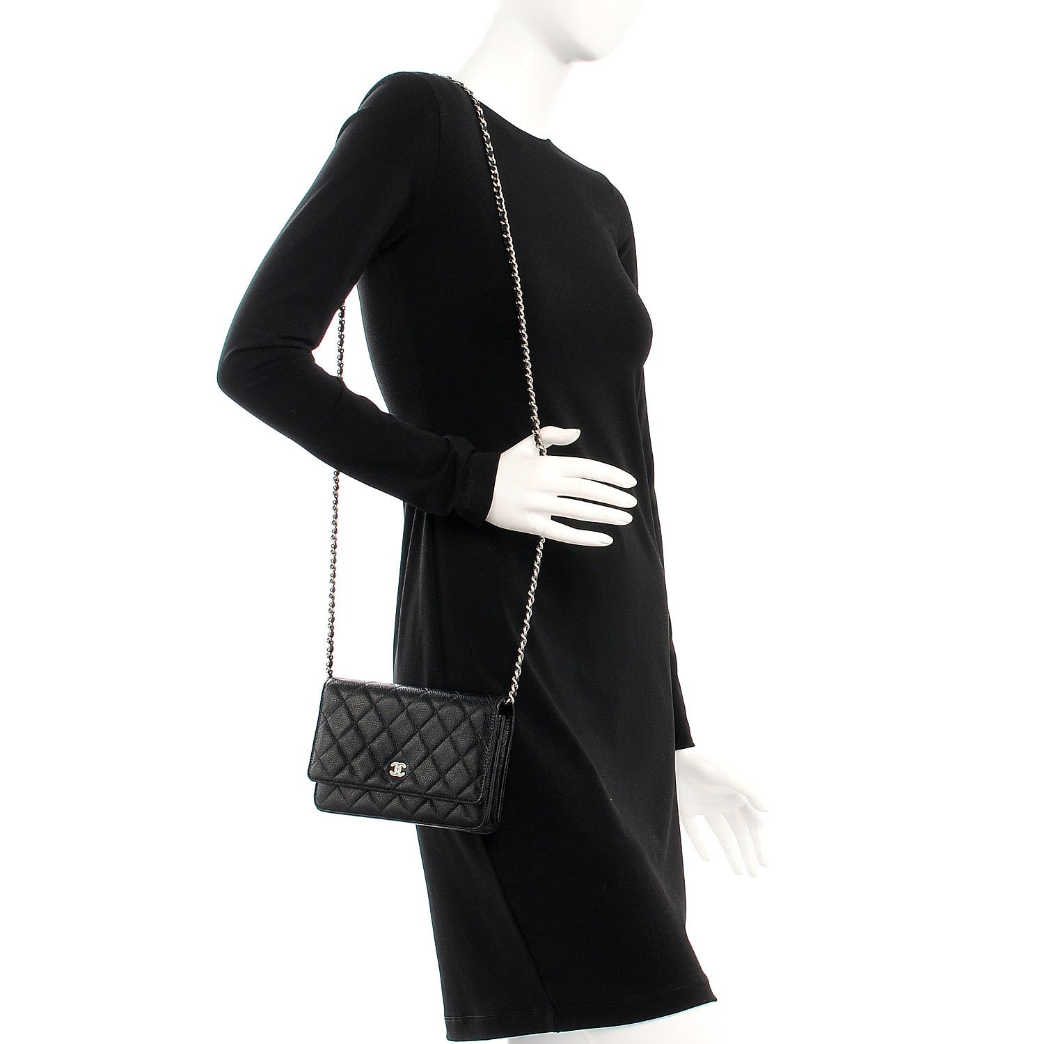 Chanel Caviar Quilted Wallet On Chain WOC Black 2 of 9