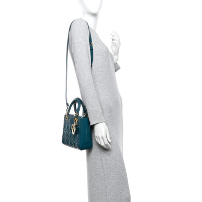 Christian Dior Patent Cannage Small Lady Dior Turquoise 2 of 13