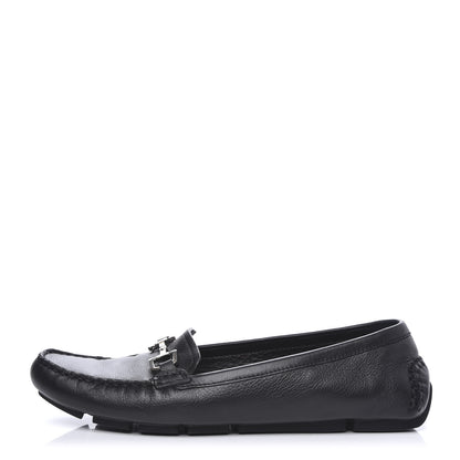 Gucci Calfskin Womens Driver Loafers 38 Black 1 of 10