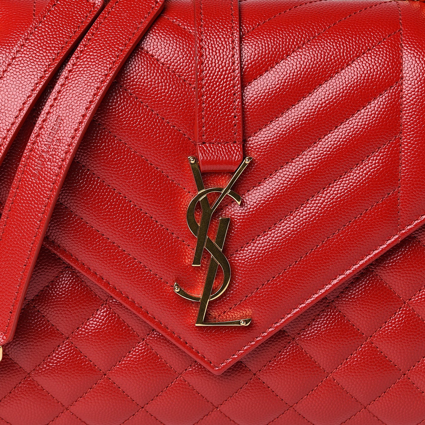 Grain De Poudre Textured Mixed Matelasse Triquilt Medium Monogram Satchel New Red