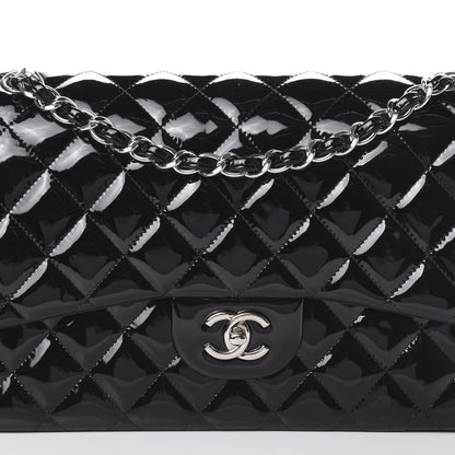 Chanel Patent Quilted Jumbo Double Flap Black 7 of 16