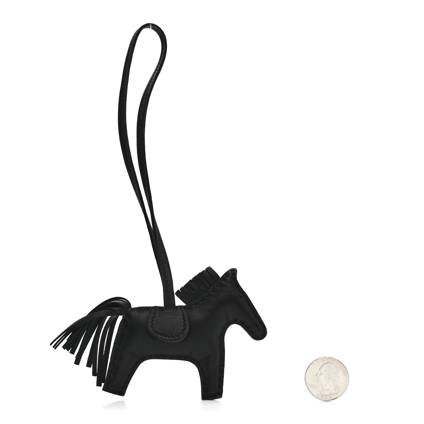 Milo Lambskin Grigri Rodeo Horse Bag Charm PM So Black