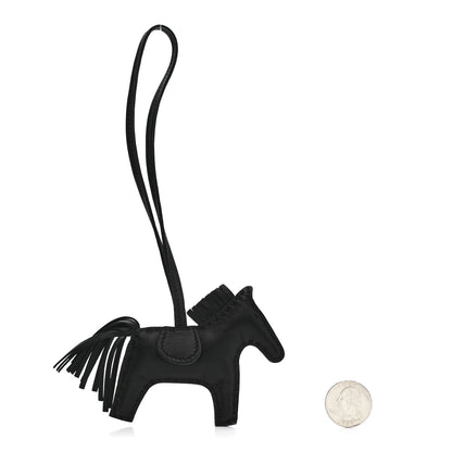 Hermes Milo Lambskin Grigri Rodeo Horse Bag Charm PM So Black 2 of 4