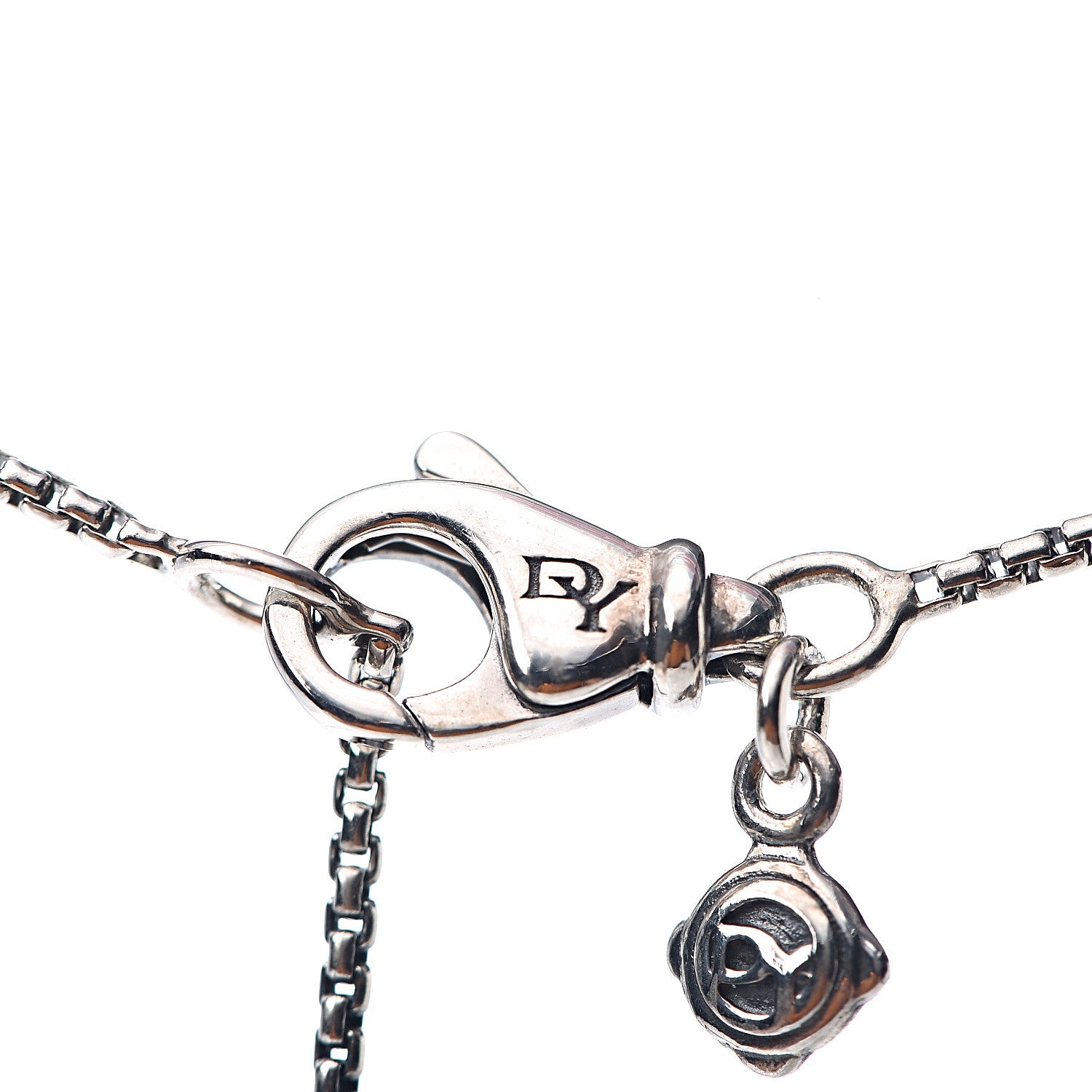 David Yurman Sterling Silver Black Orchid 8mm Petite Chatelaine Pendant Necklace 4 of 4