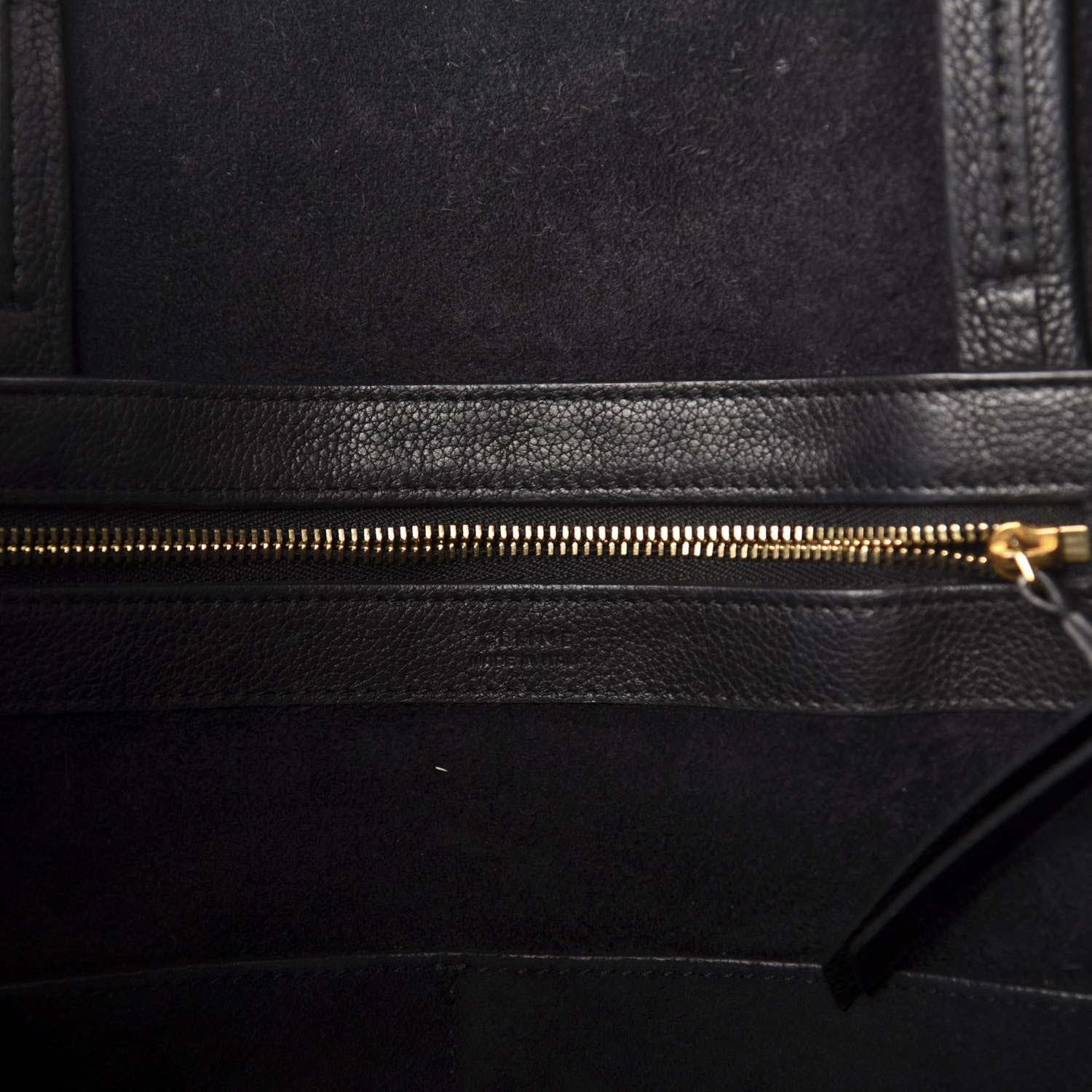 Celine Soft Grained Calfskin Small Belt Cabas Phantom Black 6 of 13