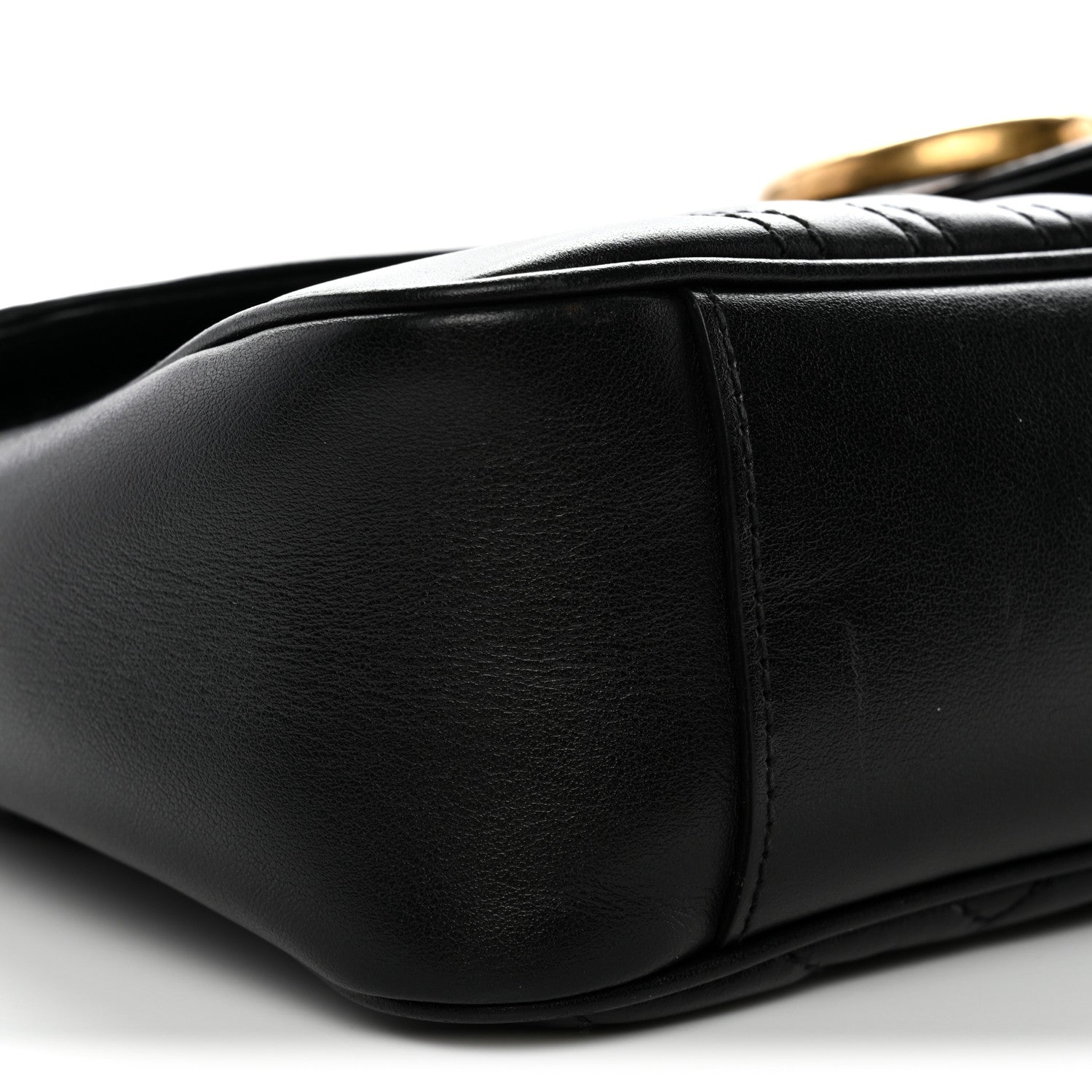 Gucci Calfskin Matelasse Small GG Marmont Shoulder Bag Black 9 of 13