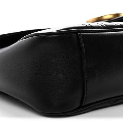 Gucci Calfskin Matelasse Small GG Marmont Shoulder Bag Black 9 of 13