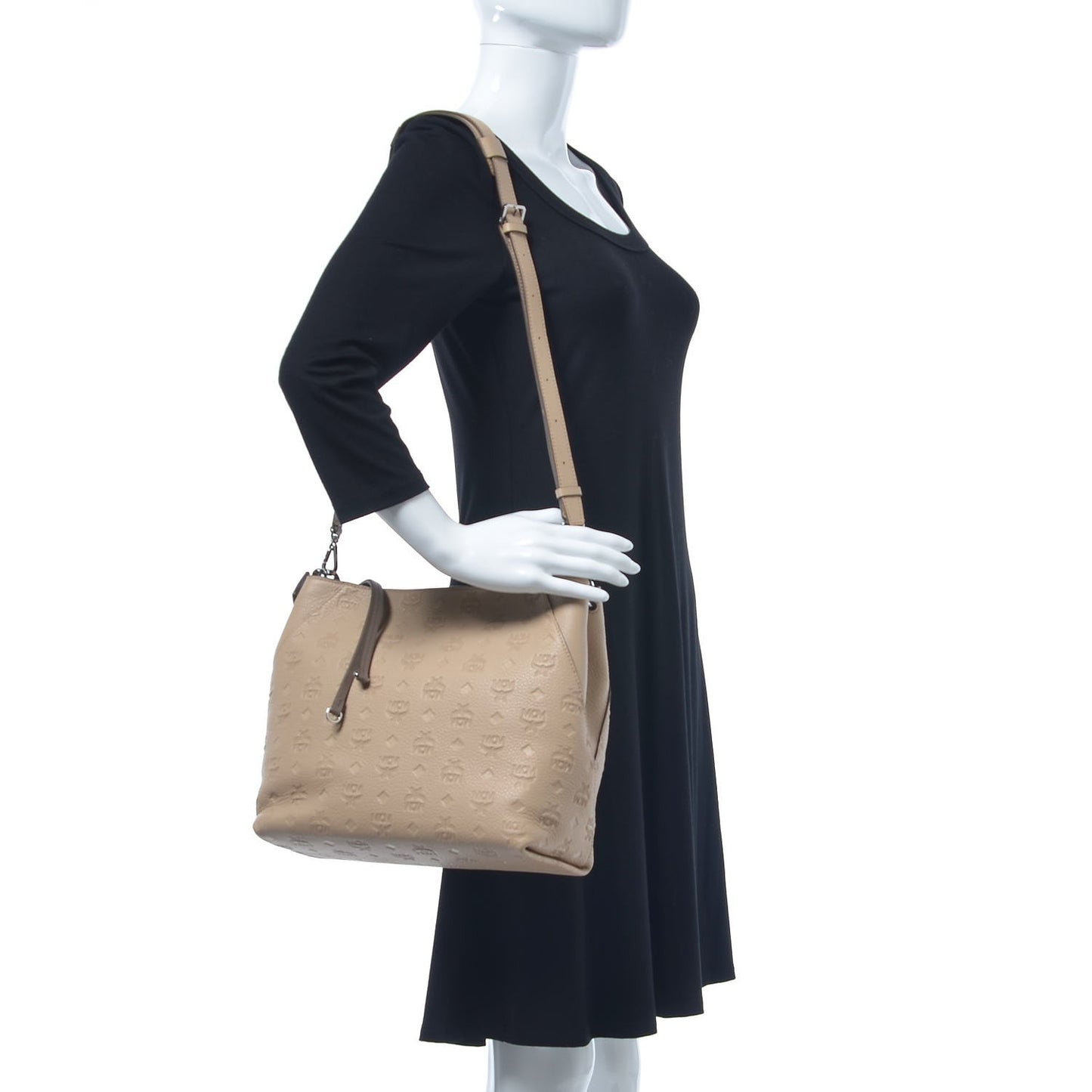 Grained Calfskin Medium Klara Hobo New Beige